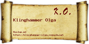 Klinghammer Olga névjegykártya