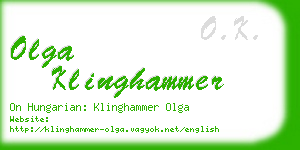 olga klinghammer business card